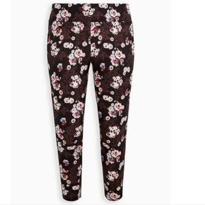PIXIE PANT - LUXE PONTE FLORAL SKULL BLACK NWT 4X